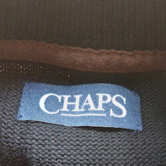 CHAPS Black and Tan Zip-Up Cotton Knit Vest Men XL - Picture 3 of 4